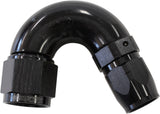 Stepped 150 Deg Hose End -6 Hosto -8AN Reducer Hose End Black AF555-06-08BLK - Aeroflow