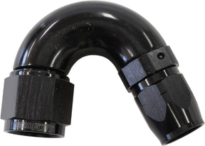 Stepped 150 Deg Hose End -6 Hosto -8AN Reducer Hose End Black AF555-06-08BLK - Aeroflow