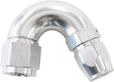 Stepped 150 Deg Hose End -6 Hosto -8AN Reducer Hose End Silve AF555-06-08S - Aeroflow