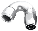 Alloy 150 Deg Hose End -8AN Silver Cutter Style Full Flow AF555-08S - Aeroflow