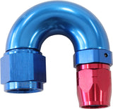 Stepped 180 Deg Hose End -6 Hosto -8AN Reducer Hose End Blue AF556-06-08 - Aeroflow