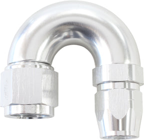 Stepped 180 Deg Hose End -6 Hosto -8AN Reducer Hose End Silve AF556-06-08S - Aeroflow