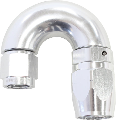 Stepped 180 Deg Hose End -8 Hosto -6AN Reducer Hose End Silve AF556-08-06S - Aeroflow
