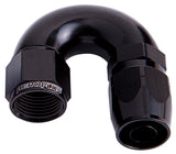 Alloy 180 Deg Hose End -8AN Black Cutter Style Full Flow AF556-08BLK - Aeroflow
