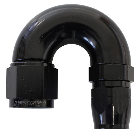 Stepped 180 Deg Hose End 12 Hosto -16AN Reducer Hose End Blac AF556-12-16BLK - Aeroflow