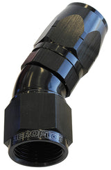 Alloy 30 Deg Hose End -4AN Black Cutter Style Full Flow AF557-04BLK - Aeroflow