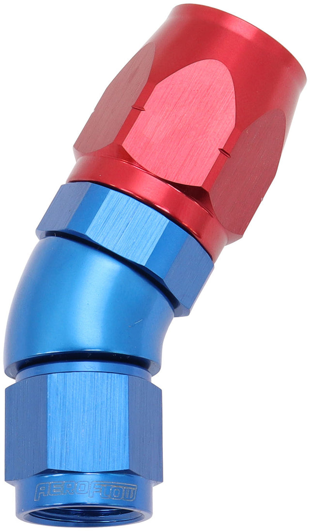 Alloy 30 Deg Hose End -8 Hose To -6AN Expander Hose End Blue AF557-08-06 - Aeroflow