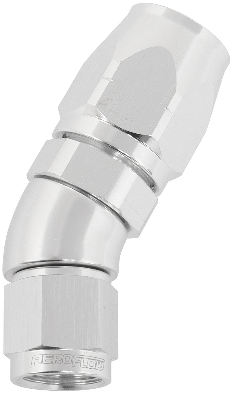 Alloy 30 Deg Hose End -8 Hose To -6AN Expander Hose End Silv AF557-08-06S - Aeroflow