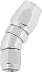 Alloy 30 Deg Hose End -8 Hose To -6AN Expander Hose End Silv AF557-08-06S - Aeroflow