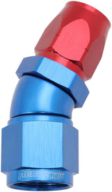 Alloy 30 Deg Hose End -8 Hose To -10AN Reducer Hose End Blue AF557-08-10 - Aeroflow