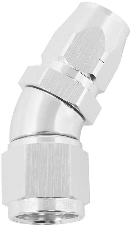 Alloy 30 Deg Hose End -8 Hose To -10AN Reducer Hose End Silv AF557-08-10S - Aeroflow