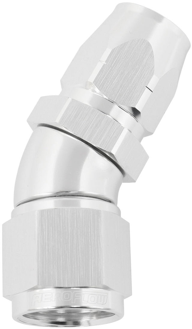 Alloy 30 Deg Hose End -8 Hose To -10AN Reducer Hose End Silv AF557-08-10S - Aeroflow