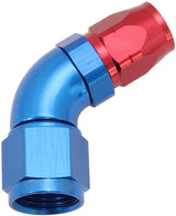 Alloy 60 Deg Hose End -6 Hose To -8 Reducer Hose End Blue AF558-06-08 - Aeroflow