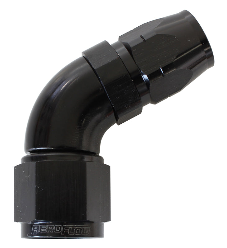 Alloy 60 Deg Hose End -6 Hose To -8 Reducer Hose End Black AF558-06-08BLK - Aeroflow