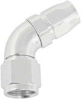 Alloy 60 Deg Hose End -6 Hose To -8 Reducer Hose End Silver AF558-06-08S - Aeroflow