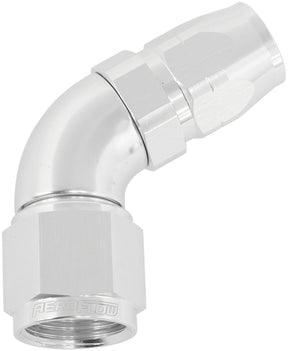 Alloy 60 Deg Hose End -6 Hose To -8 Reducer Hose End Silver AF558-06-08S - Aeroflow