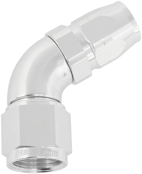 Alloy 60 Deg Hose End -6 Hose To -8 Reducer Hose End Silver AF558-06-08S - Aeroflow