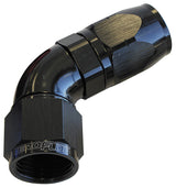 Alloy 60 Deg Hose End -6AN Black Cutter Style Full Flow AF558-06BLK - Aeroflow