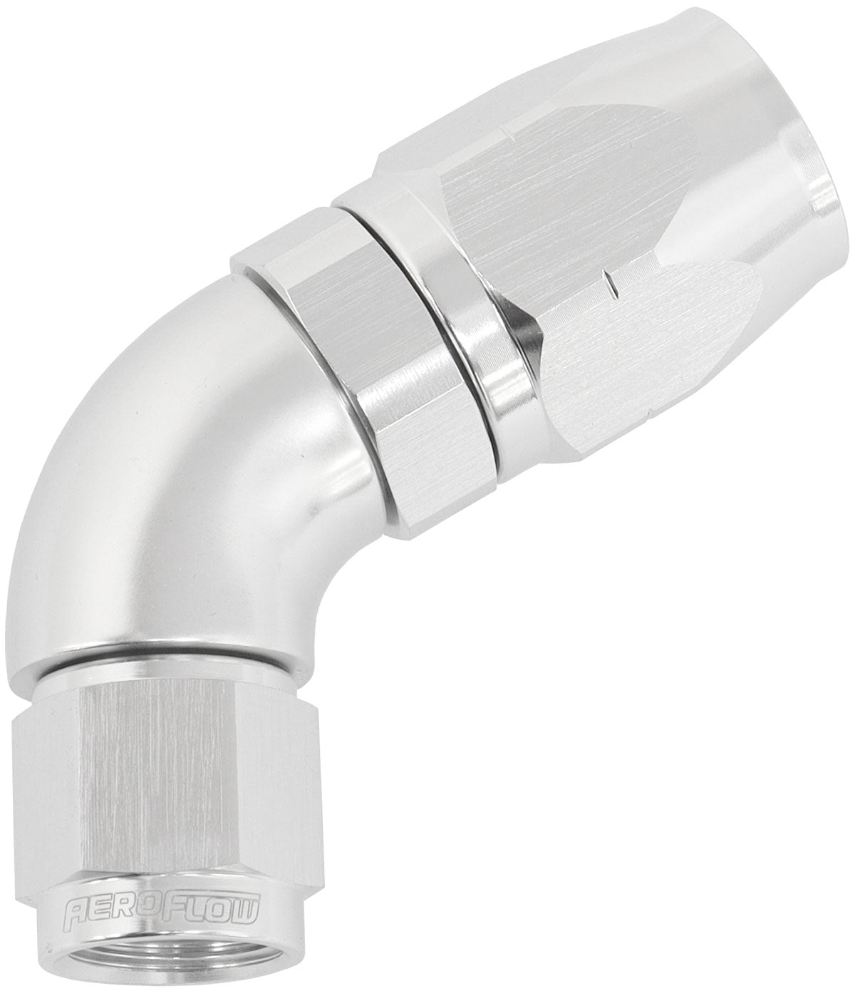 Alloy 60 Deg Hose End -8 Hose To -6 Expander Hose End Silver AF558-08-06S - Aeroflow