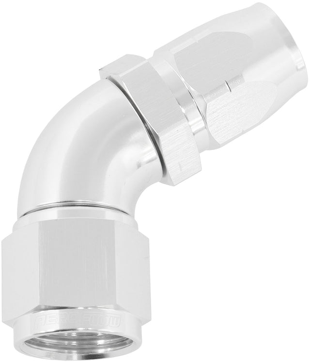Alloy 60 Deg Hose End -8 Hose To -10 Reducer Hose End Silver AF558-08-10S - Aeroflow