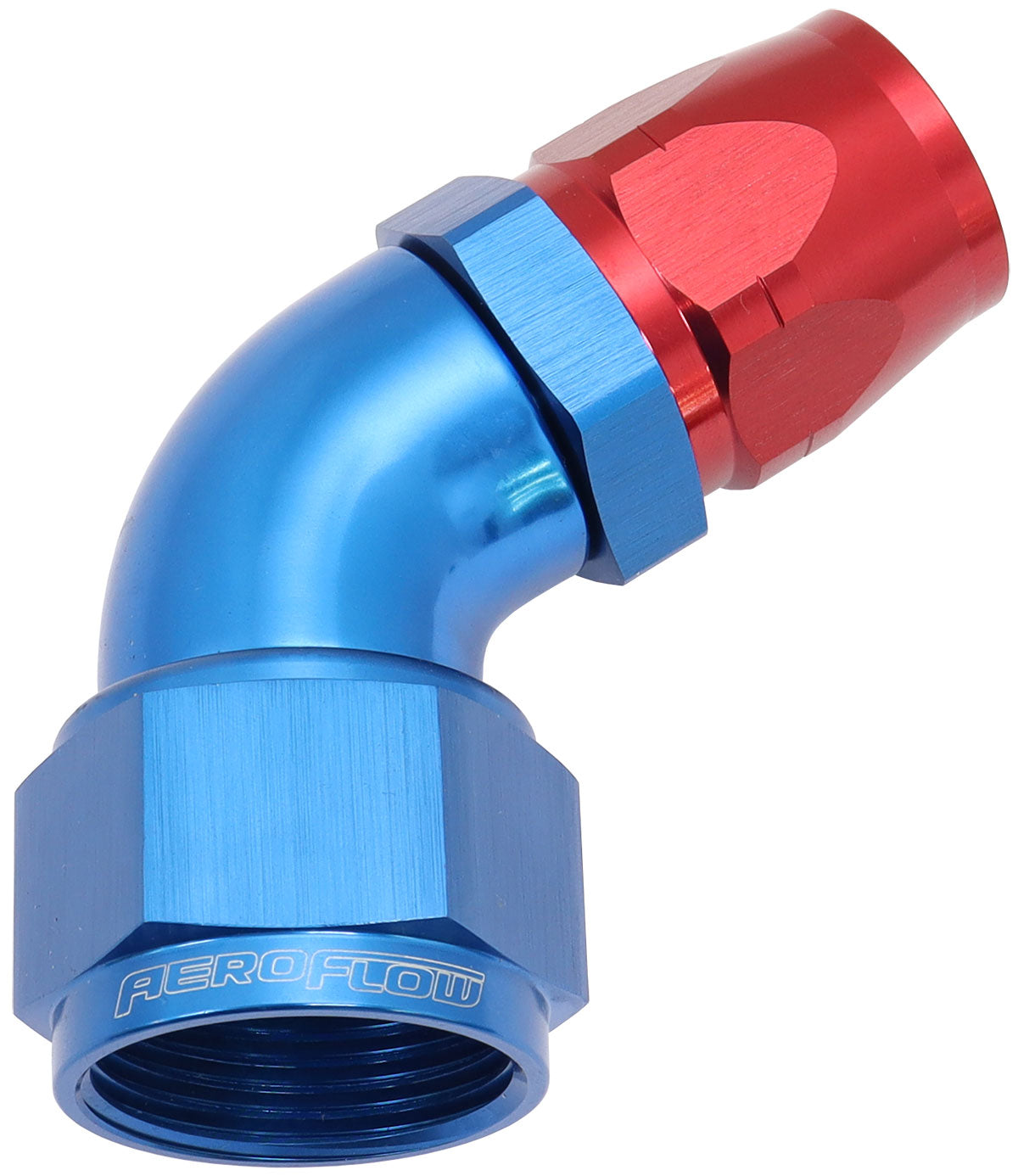 Alloy 60 Deg Hose End -12 Hose To -16 Reducer Hose End Blue AF558-12-16 - Aeroflow
