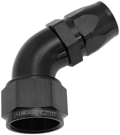 Alloy 60 Deg Hose End -12 Hose To -16 Reducer Hose End Black AF558-12-16BLK - Aeroflow