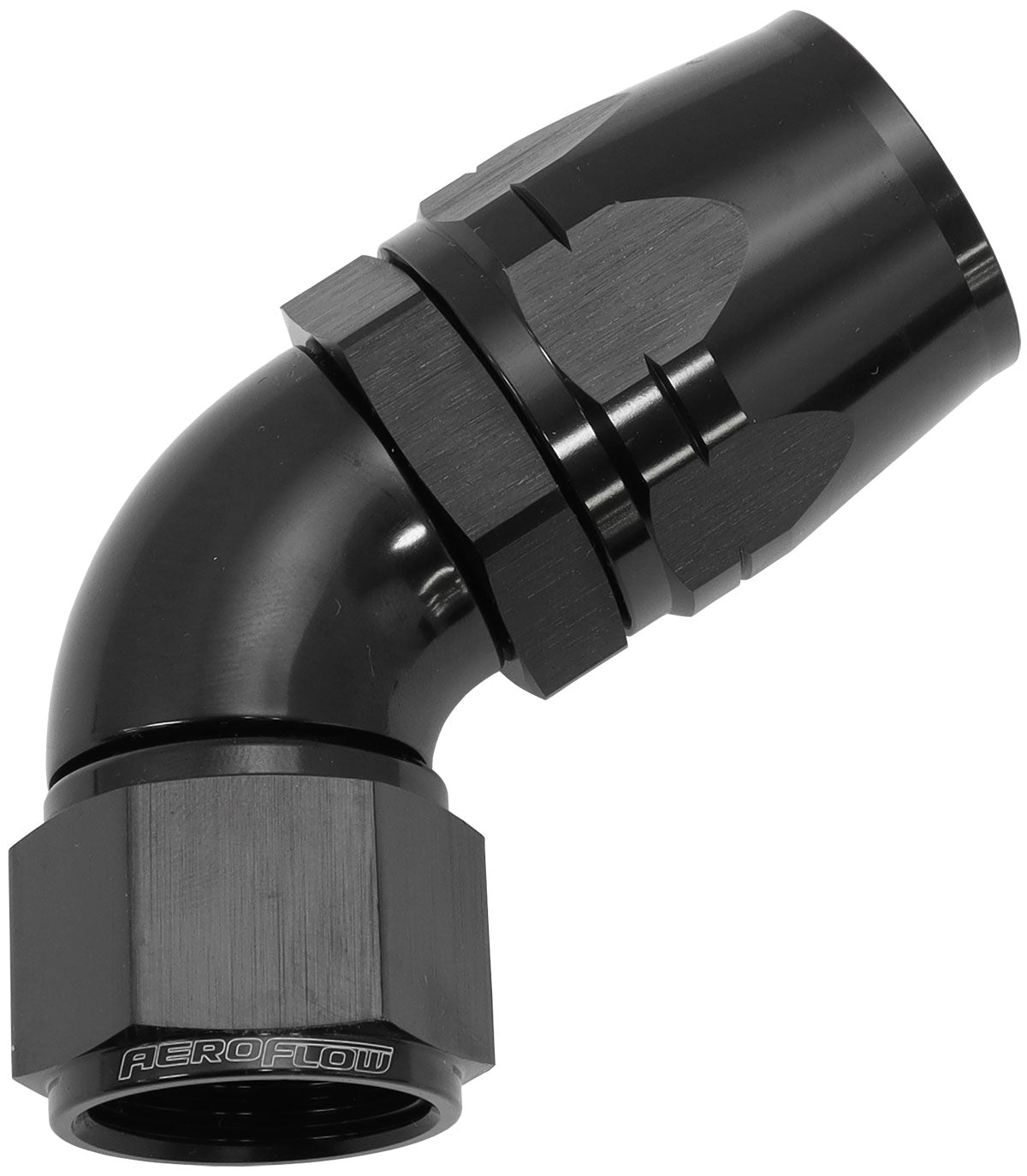 Alloy 60 Deg Hose End -16 Hose To -12AN Expander Hose End Bla AF558-16-12BLK - Aeroflow