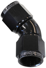 -4AN 45 Deg Swivel Coupler Black Billet Full Flow 1 Piece AF563-04BLK - Aeroflow