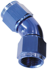 -16AN 45 Deg Swivel Coupler Blue Billet Full Flow 1 Piece AF563-16 - Aeroflow