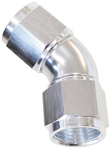 -20AN 45 Deg Swivel Coupler Silver Billet Full Flow 1 Piece AF563-20S - Aeroflow