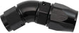 Stepped 45 Degree End -8 Hose To -6AN Expander Hose End Black Teflon AF572-08-06DBLK - Aeroflow