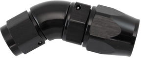 Stepped 45 Degree End -8 Hose To -6AN Expander Hose End Black Teflon AF572-08-06DBLK - Aeroflow