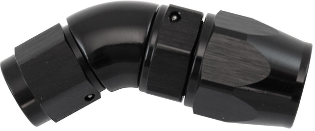 Stepped 45 Degree End -8 Hose To -6AN Expander Hose End Black Teflon AF572-08-06DBLK - Aeroflow