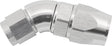 Stepped 45 Degree End -8 Hose To -6AN Expander Hose End Silver Teflon AF572-08-06DS - Aeroflow