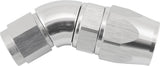 Stepped 45 Degree End -8 Hose To -6AN Expander Hose End Silver Teflon AF572-08-06DS - Aeroflow
