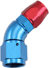 Stepped 45 Degree End -8 Hose To -10AN Reducer Hose End Blue Teflon AF572-08-10D - Aeroflow