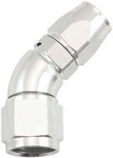 Stepped 45 Degree End -8 Hose To -10AN Reducer Hose End Silver Teflon AF572-08-10DS - Aeroflow