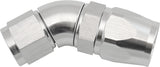 Stepped 45 Degree End -10 Hose To -8AN Expander Hose End Silver Teflon AF572-10-08DS - Aeroflow