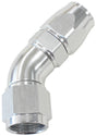 45 Deg -10AN Full Flow Teflon Hose End Silver 1 Piece Full Flow AF572-10DS - Aeroflow