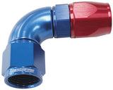 90 Deg -4AN Full Flow Teflon Hose End Blue 1 Piece Full Flow AF573-04D - Aeroflow