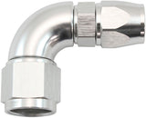 Stepped 90 Degree End -6 Hose To -8AN Reducer Hose End Silveteflon AF573-06-08DS - Aeroflow