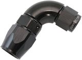 Stepped 90 Degree End -8 Hose To -6AN Expander Hose End Black Teflon AF573-08-06DBLK - Aeroflow