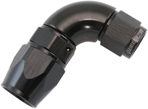 Stepped 90 Degree End -8 Hose To -6AN Expander Hose End Black Teflon AF573-08-06DBLK - Aeroflow