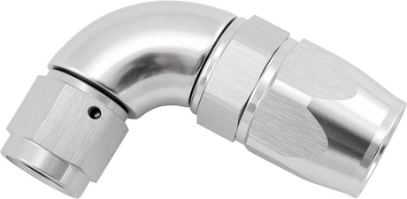 Stepped 90 Degree End -8 Hose To -6AN Expander Hose End Silver Teflon AF573-08-06DS - Aeroflow