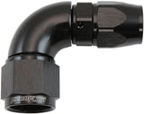 Stepped 90 Degree End -8 Hose To -10AN Reducer Hose End Black Teflon AF573-08-10DBLK - Aeroflow