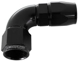 90 Deg -8AN Full Flow Teflon Hose End Black 1 Piece 25pk AF573-08DBLK-25 - Aeroflow