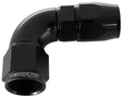 90 Deg -10AN Full Flow Teflon Hose End Black 1 Piece 25pk AF573-10DBLK-25 - Aeroflow