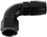 90 Deg -10AN Full Flow Teflon Hose End Black 1 Piece Full Flow AF573-10DBLK - Aeroflow