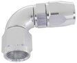 90 Deg -16AN Full Flow Teflon Hose End Silver 1 Piece Full Flow AF573-16DS - Aeroflow