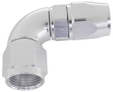 90 Deg -20AN Full Flow Teflon Hose End Silver 1 Piece Full Flow AF573-20DS - Aeroflow